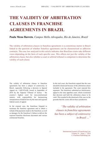 International arbitration law and rules in Brazil.